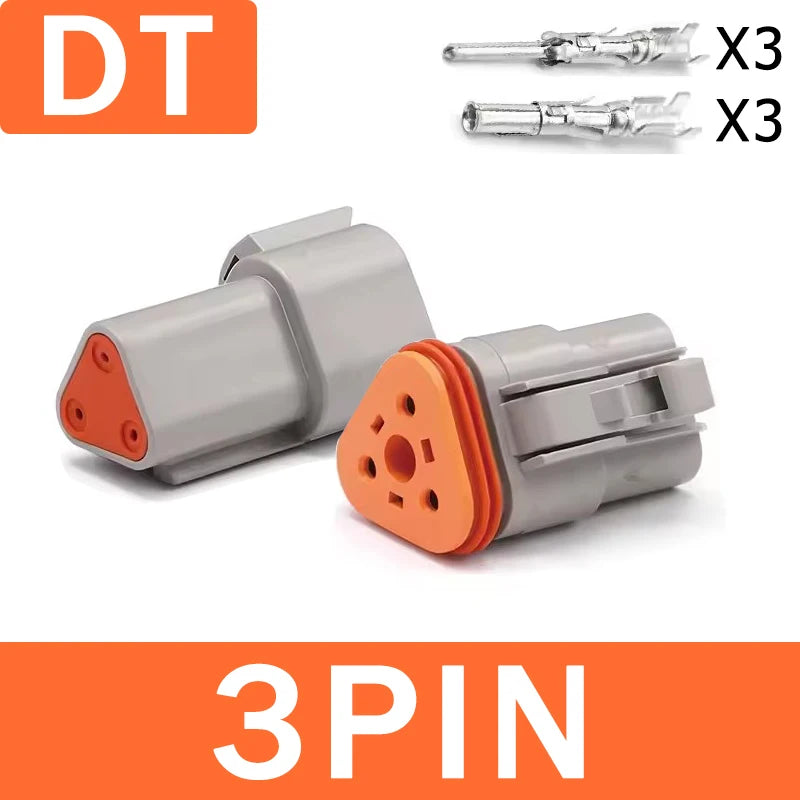 ឧបករណ៍ភ្ជាប់ការពារទឹក DT/DTM/DTP/DTF ១ឈុត ជើងទម្រ ប្រុស និង ស្រី 2/3/4/6/8/12 ម្ជុល សម្រាប់ខ្សែភ្លើងរថយន្ត និង ខ្សែភ្លើងក្រៅផ្លូវ