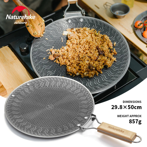 Naturehike Leyan Stainless Steel Baking Pan Outdoor Camping Cassette Oven Household Barbecue Picnic Non-stick Frying Grill Pans