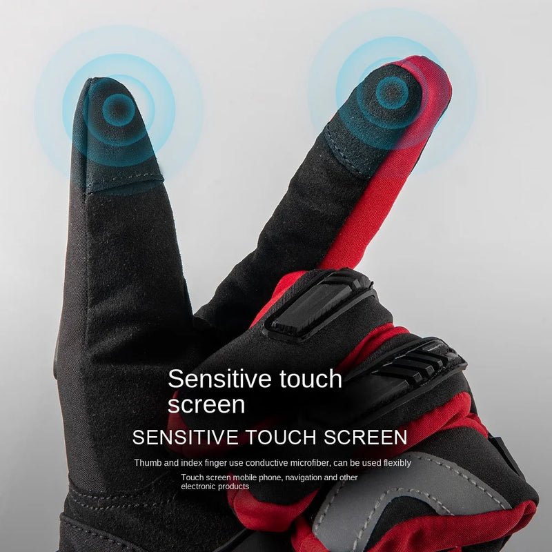 ORZ Motorcycle Gloves Winter Windproof Warm Moto Biker Gloves Full Finger Motorbike Riding Touch Screen Guantes Moto Black M-2XL