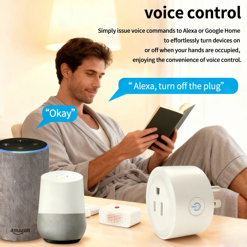 WiFi Smart Plug  -with Energy Monitoring Voice Control Alexa Google Home Tuya App, Timer Function -US Standard Outlet