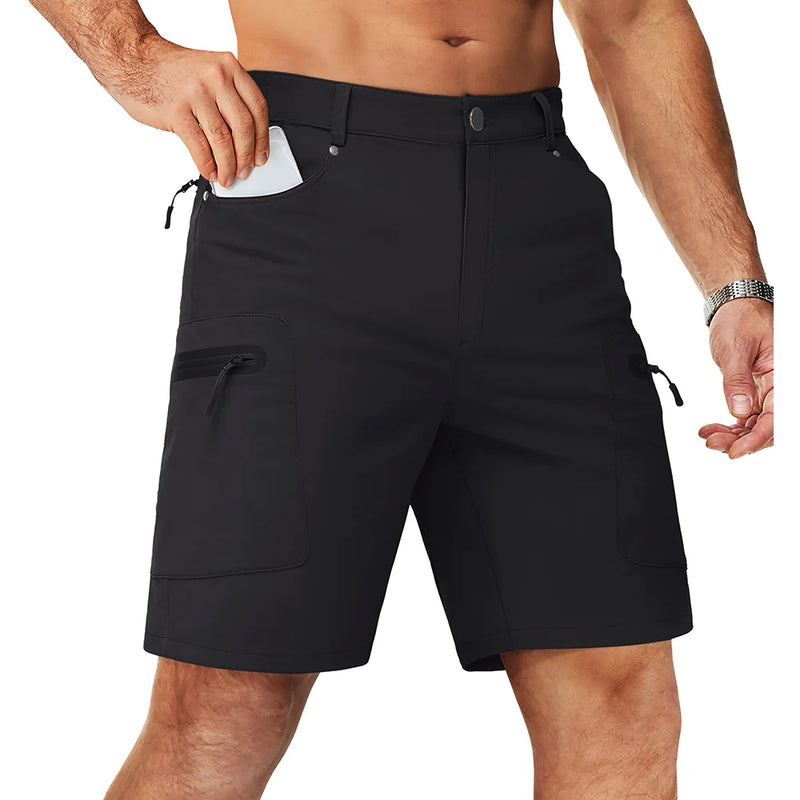 TACVASEN Summer Cargo Shorts Men's Quick Dry Hiking Fishing Shorts Multi-pockets Stretch Waist Casual Shorts Outdoor Male