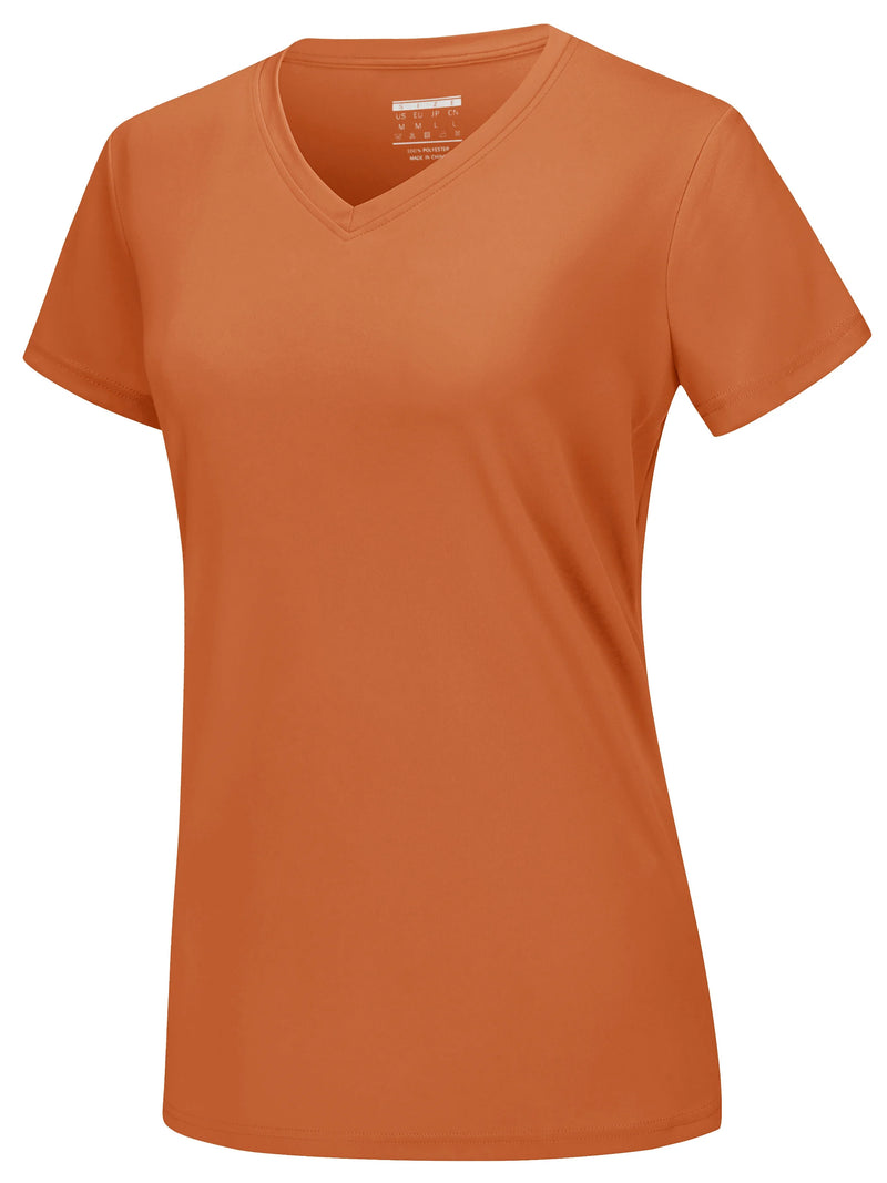 TACVASEN UPF 50+ Summer Sun Protection V-Neck T-shirts Womens Short Sleeve T-shirts Breathable Lightweight Quick Dry Shirts Tops