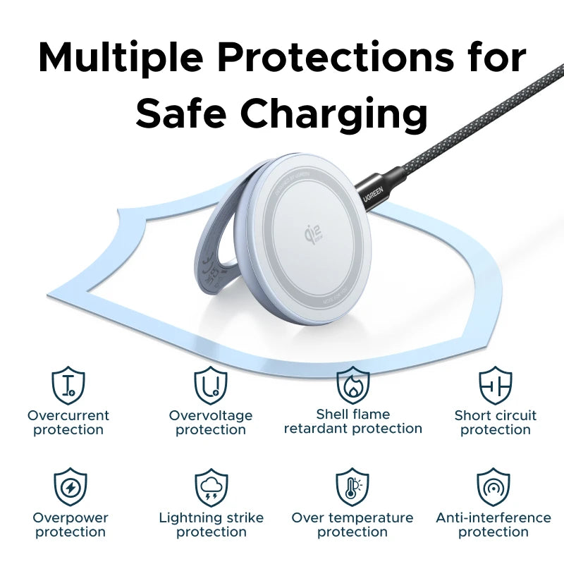 UGREEN Magflow Qi2 25W Wireless Charging Pad With Built-in Stand For iPhone 17 16 Pro Max Fast Charging Phone Charger