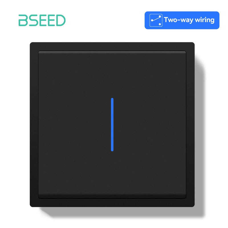 BSEED E Series 1/2/4/8 Packs 1Gang 2Way Button Light Switch Plastic Frame Wall Light Switch On Off For Stairs LED Backlight