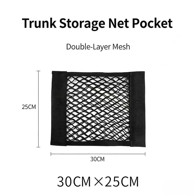 Velcro Car Trunk Storage Net Bag - Universal Fixing Artifact for Vehicle Trunk Supplies Organizer Bag