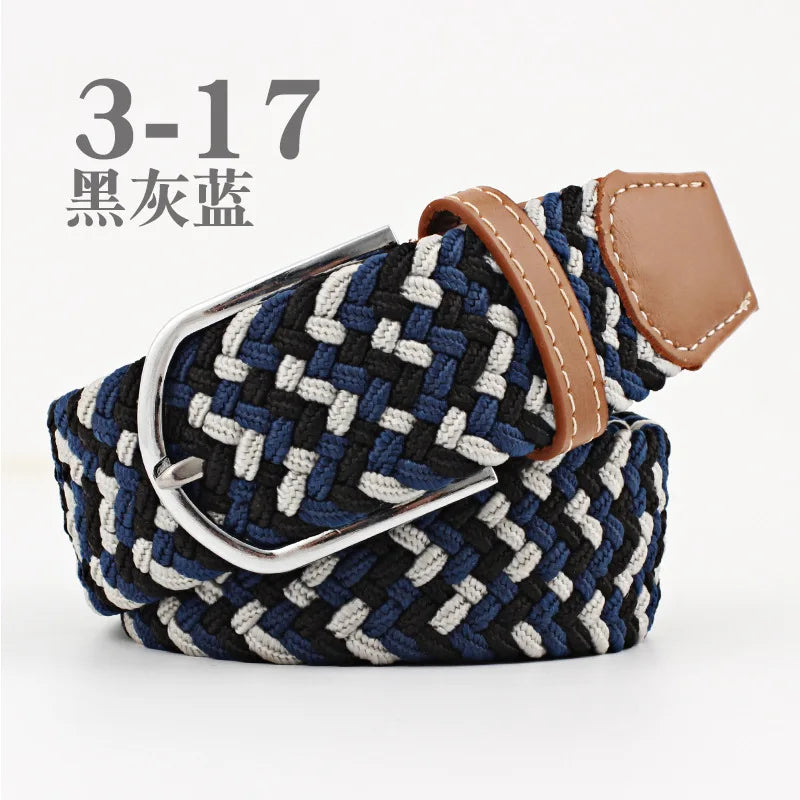 105cm Stretch Woven Belt, Unisex Canvas Belts Fashion Casual Student Belt Women Cinturon Male Waistband.