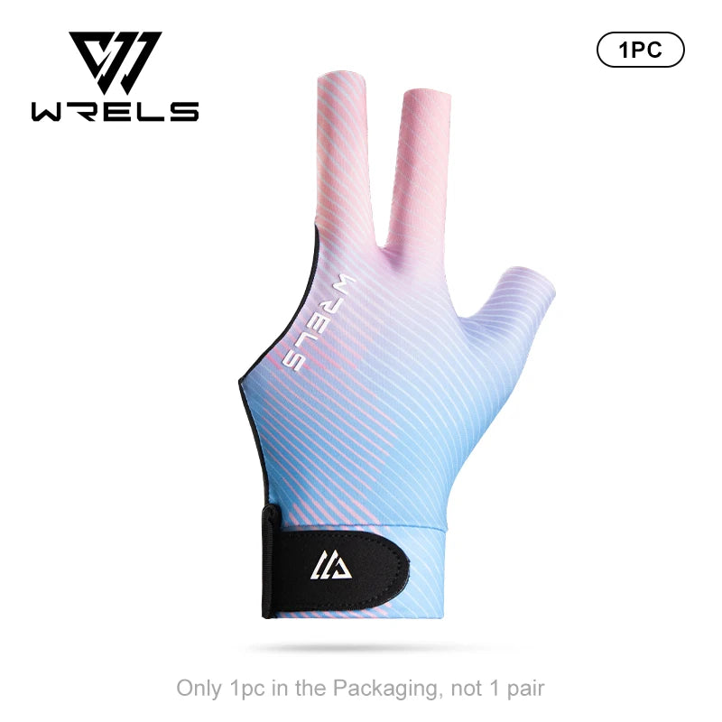 WRELS 1pc Left Hand Billiards Glove Three Finger Snooker Billiard Glove Non Slip Stickers Elasticity Billiard Training Gloves