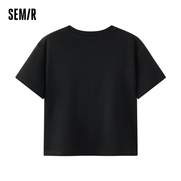 អាវយឺតខ្លីសម្រាប់នារី Semir ឆ្នាំ២០២៦ ស្ទីលបោកគក់ ម៉ូដសាមញ្ញ ទន់ ពាក់ប្រចាំថ្ងៃ មានផាសុកភាព
