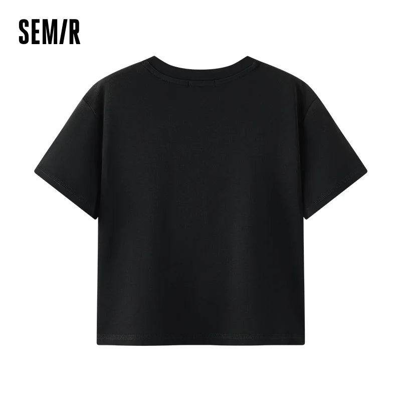 Semir Womens Tshirt 2026 Short Style Washed Fashion Casual Simple Soft Daily Wear Comfortable