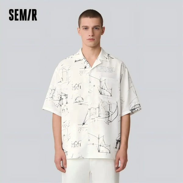 អាវបុរស Semir ឆ្នាំ ២០២៦ ដៃខ្លី កប្បាស លីនីន អាវធំសម្រាប់ធ្វើដំណើរ សាមញ្ញ ធម្មតា ទន់ ងាយស្រួលពាក់ប្រចាំថ្ងៃ មានផាសុកភាព