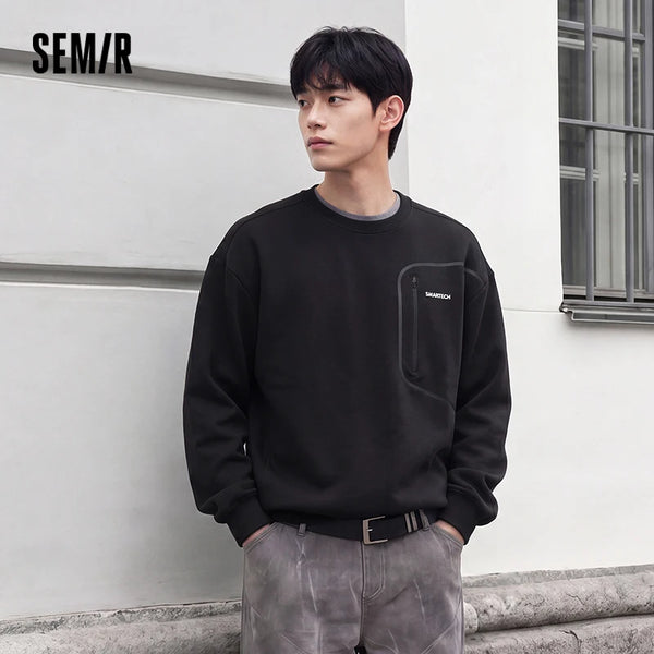 អាវយឺតបុរស Semir ស្រូបសំណើម ស្ងួតលឿន កមូល កីឡាក្រៅផ្ទះ ងាយស្រួលប្រើប្រាស់ អាវយឺតរដូវស្លឹកឈើជ្រុះធម្មតា ពាក់ប្រចាំថ្ងៃ 2026