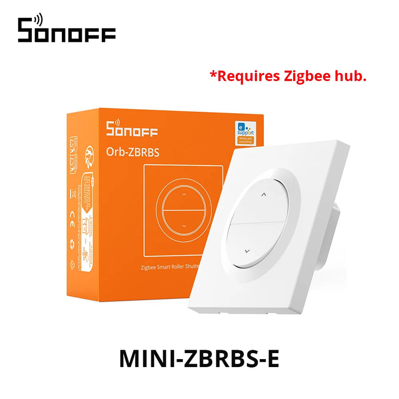 SONOFF Orb-ZBRBS Fusion Series Zigbee Smart Roller Shutter Wall Switch MINI-ZBRBS-E Percentage Adjustment Works ZHA Zigbee2MQTT