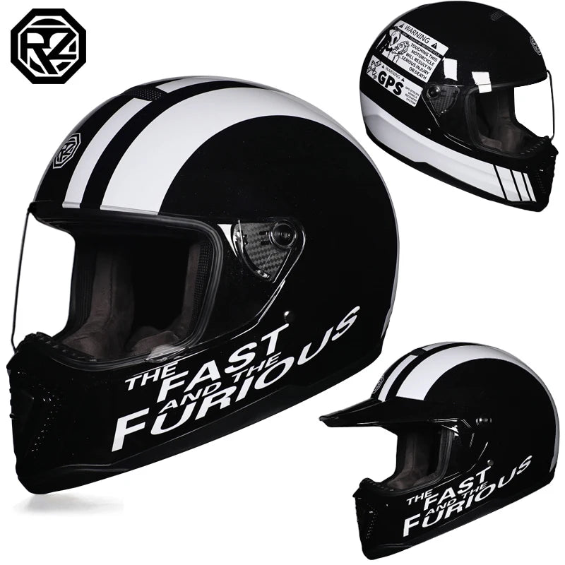 2024 new ORZ retro motorcycle helmet, American cruise full helmet, motorcycle with free brim