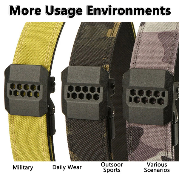 TUSHI New Tactical Pistol Airsoft Belt for Men Metal Automatic Buckle Military Belt 1100D Tight Nylon Casual Belt Male Girdle