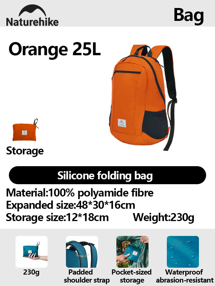 Naturehike 2025 Camping Backpack 30L Large Capacity Portable Foldable Waterproof Shoulder Bag Outdoor Travel Hiking Picnic Bag