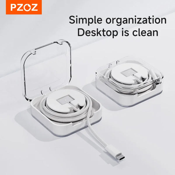 PZOZ For Apple MacBook Pro Air USB C Charging Cable Storage Box Desktop cable organizer MAC charging cable cable organizers