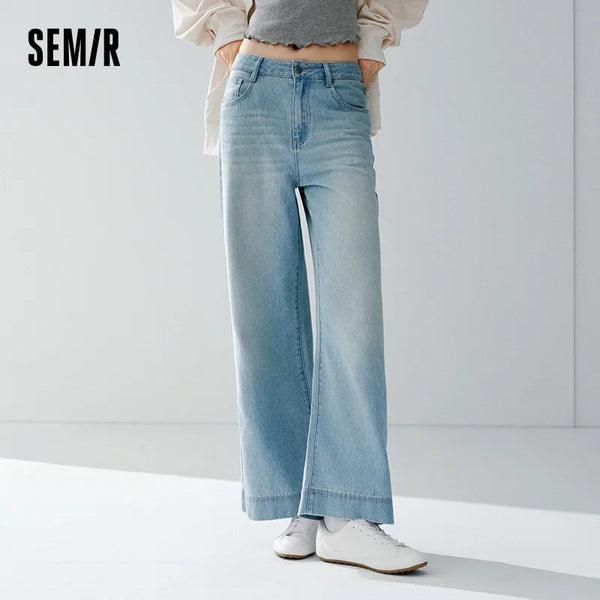 ខោខូវប៊យ Semir សម្រាប់នារី រដូវក្តៅ ឆ្នាំ២០២៦ ចង្កេះខ្ពស់ មានអារម្មណ៍ត្រជាក់ ខោជើងវែង ម៉ូដសាមញ្ញ ស្លីម សម