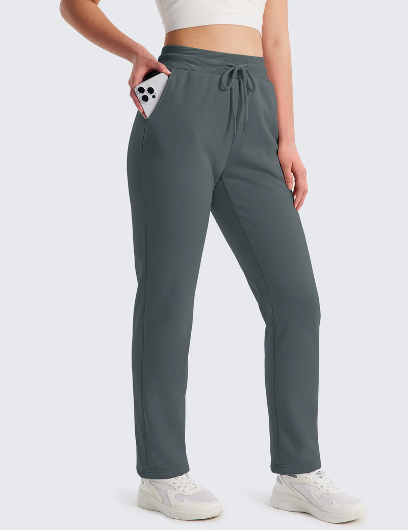 TACVASEN Womens Winter Warm Fleece Lined Sweatpants Waterproof with 2 Deep Pockets Pants Elastic Waistband Thermal Sherpa Pants