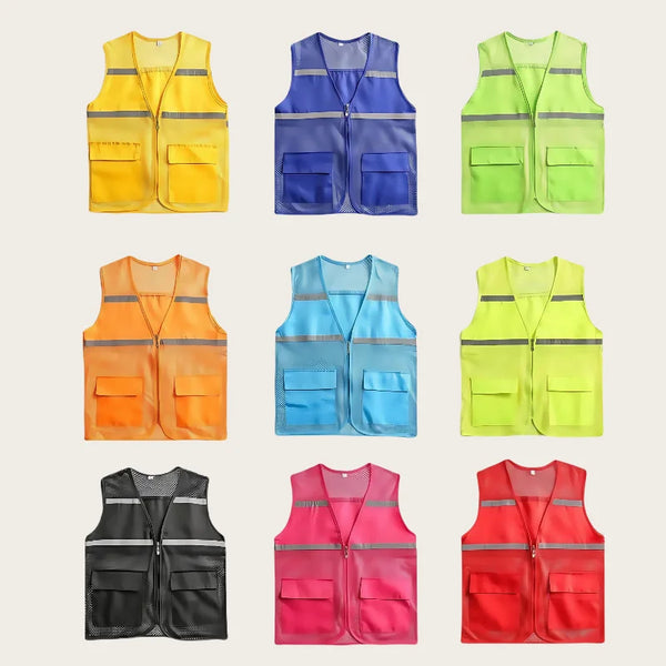 2026 Custom Logo Printed Advertising Clothing Work Vest  Summer Breathable Mesh Fishing Vest Volunteer Workwear