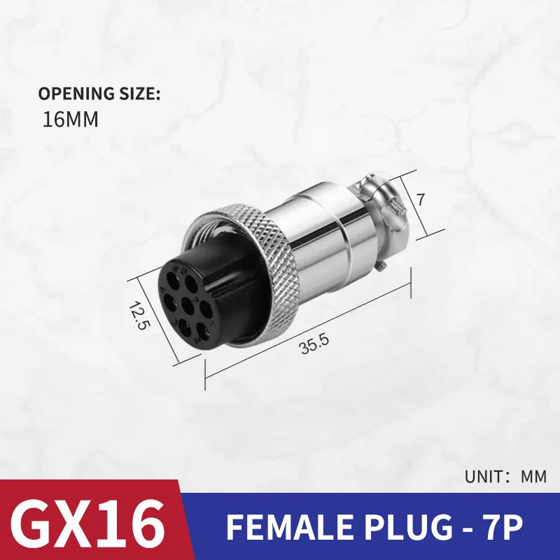 10 Pcs GX16 Male And Female Aviation Plug Socket Connector GX16-2/3/4/5/6/7/8/9/10 PIN Cable Aviation Plug Connector Rear Nut