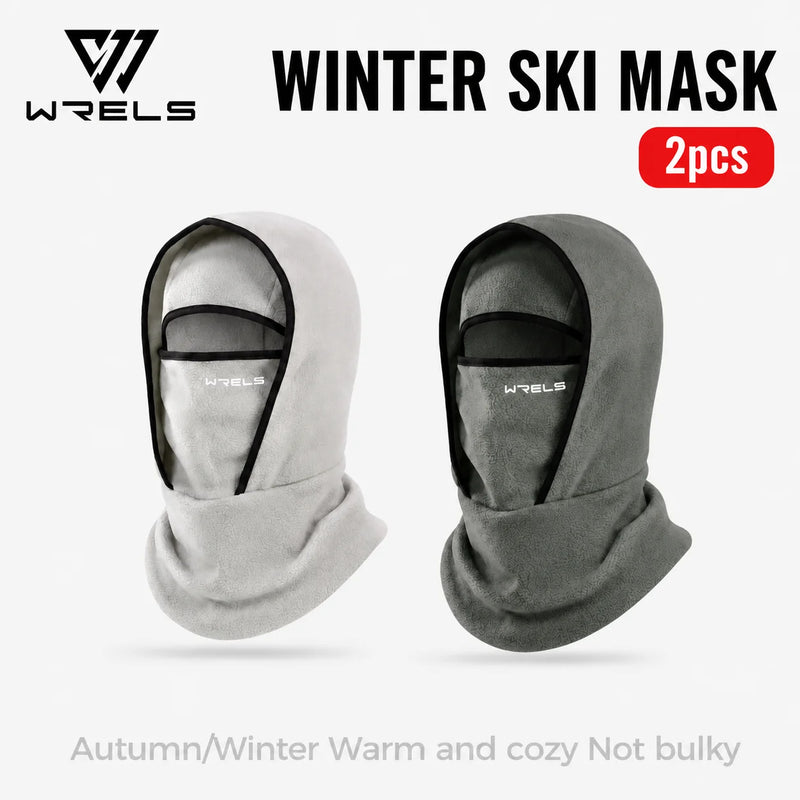 WRELS Ski Mask Fleece Balaclava Windproof Thermal Full Face Mask Motorcycle Cycling Outdoor Work Men Women Thick Warm Neck Cover