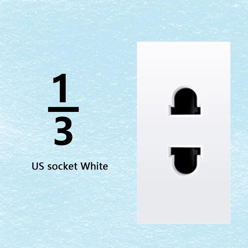 Brazilian Italian Chile  US EU Standard PC panel Free Combination Function USB Type C Key DIY Switch Socket 118mm*75mm White