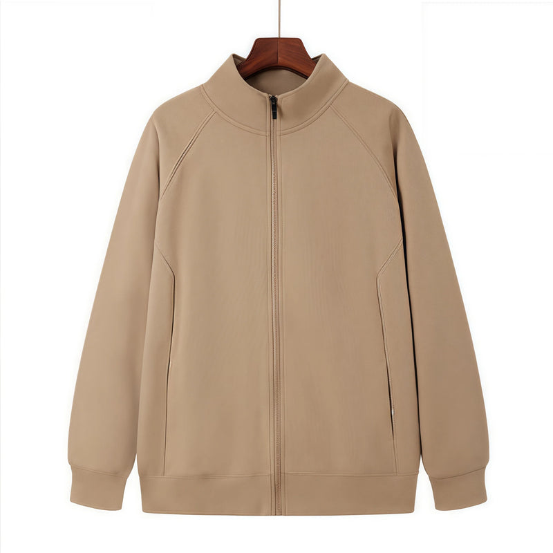 New Oxygen Cotton Super Soft Thick Stand-Up Collar Zipper Sweatshirt with Fleece Lining for Warmth in Autumn and Winter