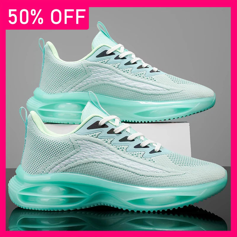 Men Sports Shoes New High-quality Mesh Breathable Lightweight Lace Up Running Shoes Summer Comfortable Versatile Tennis Shoes