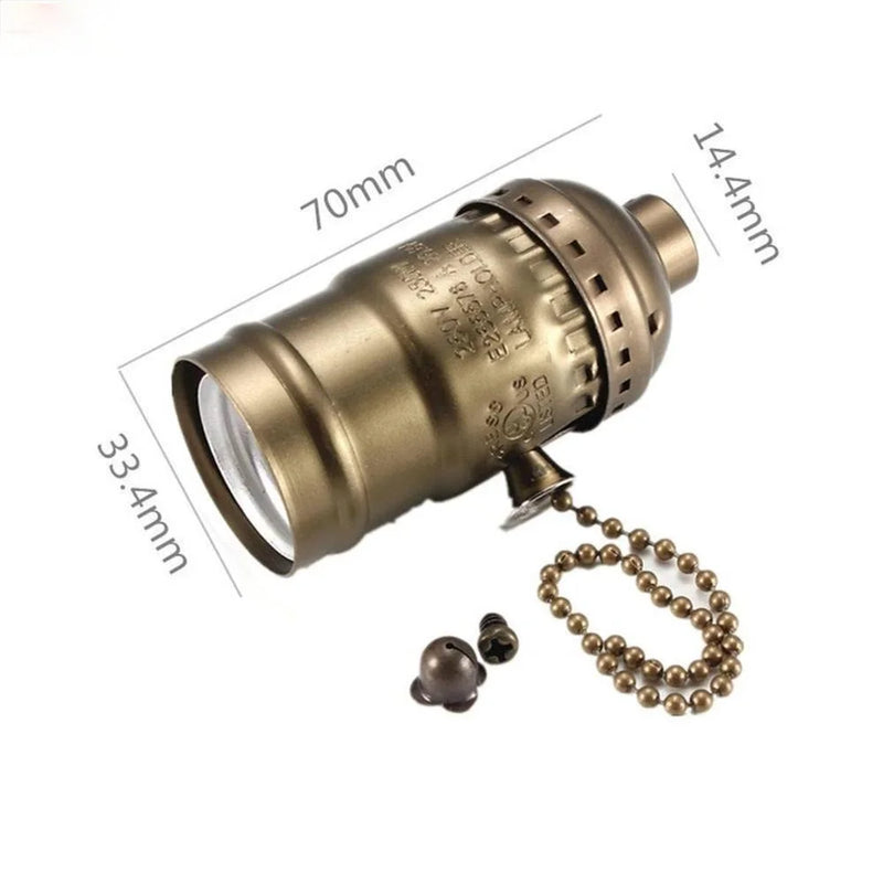 រន្ធ ខ្សែ ទាញ ស្ពាន់ JOYINLED 1/10 ដុំ, ស្ពាន់ បុរាណ , ខ្សែ ទាញ, មុខងារ បើក/បិទ, សំបក ខ្សែ ស្រោប Uno, ជើង ចង្កៀង E27