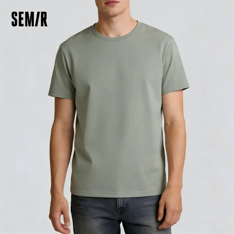 Semir T shirt Unisex Summer Cotton Cool Touch Solid Color Plus Size Couple Style Casual Comfortable Daily T shirts Tops Man