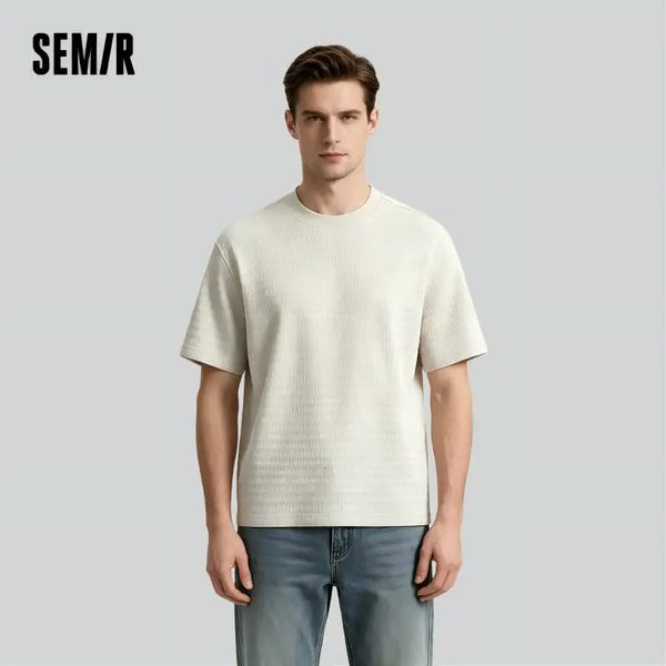 អាវយឺតបុរស Semir ឆ្នាំ ២០២៦ សាច់ក្រណាត់ប៉ាក់រឹង កមូលរលុងបន្តិច យឺតបន្តិច ធម្មតា