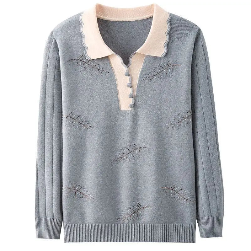 Fashion Sweater Women Trends 2026 Lapel Shirt Long Sleeve Pullover Tops Spring Autumn Woolen Jumper Female Basic Wear Blouse