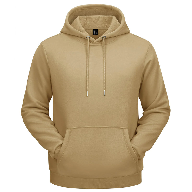 TACVASEN Autumn Winter Fleece Hoodies Mens Thermal Warm Hooded Sweatshirts Pockets Casual Hoodies Pullover Tops Male