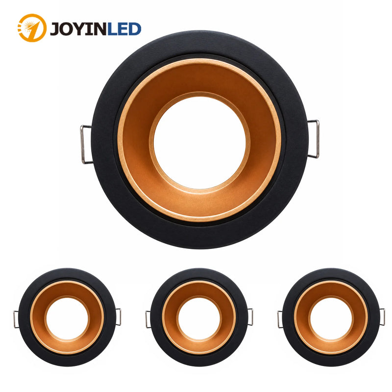 JOYINLED 1/4PCS GU10 MR16 Recessed Spotlight Frame Round Aluminum Ceiling Light Trim Downlight Housing Lamp Holder Fixture Frame