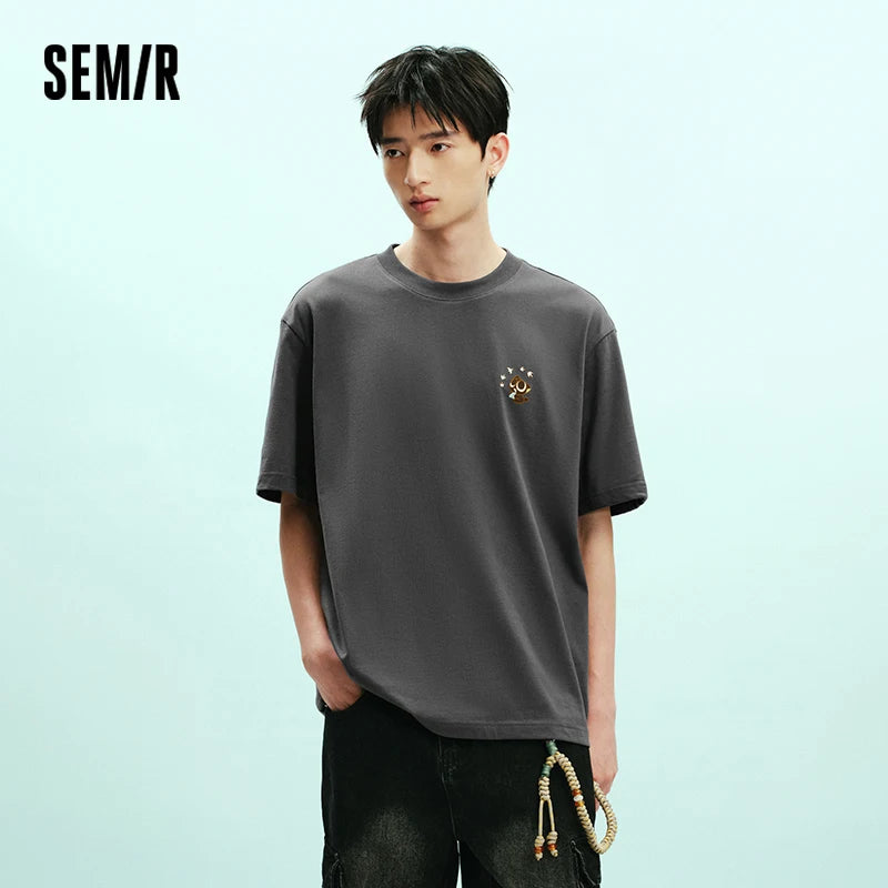 Semir Men Tshirt Comfortable Crew Neck Knit Short Sleeve Fun Graphic Print Summer 2026 Trendy Everyday Style Top