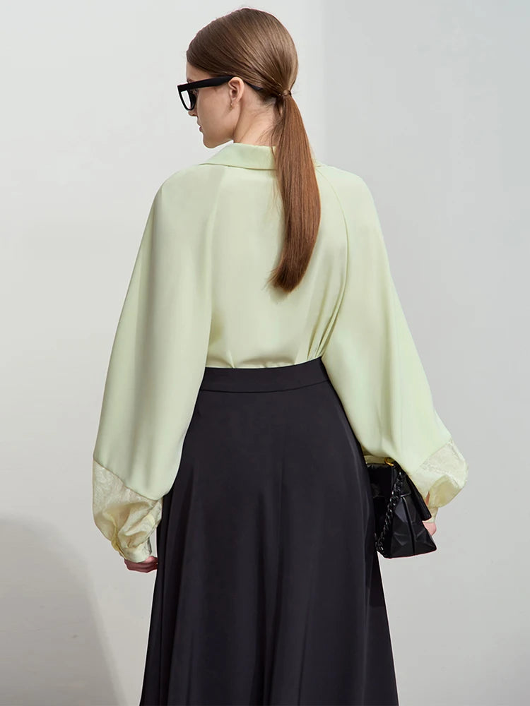 អាវ Amii Minimalist សម្រាប់នារី ដៃវែង រលុង ងាយស្រួលប្រើ ឆ្នាំ២០២៦ រដូវស្លឹកឈើជ្រុះ អាវក្រណាត់ Chiffon សម្រាប់ធ្វើដំណើរ អាវធំឆើតឆាយ 12511013