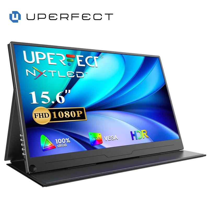 ម៉ូនីទ័រចល័ត Uperfect ទំហំ 15.6 អ៊ីញ 1080P Full HD USB C HDMI សម្រាប់កុំព្យូទ័រយួរដៃ ការិយាល័យ សិស្ស និស្សិត អេក្រង់ IPS 141 PPI ថែរក្សាភ្នែក ថ្មី