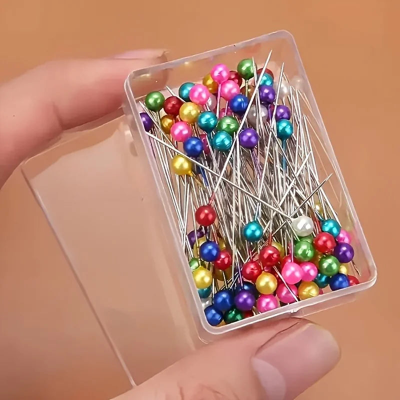 98pcs Mixed Color Metallic Beaded Sewing Pins,Large Head Positioning Pins.for Sewing,Tailoring,Quil.Sewing Supplies Accessories