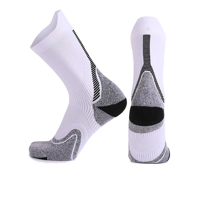WRELS 1/2/3 Pairs Compression Socks Arch Support Hiking Socks Men Women Moisture Wicking Breathable Non‑Slip Crew Sports Socks