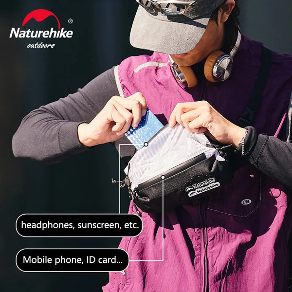 កាបូបស្ពាយ Naturehike ទំហំ 5L សម្រាប់ពាក់ក្រៅផ្ទះ ស្ពាយស្មាធម្មតា កាបូបចង្កេះការពារទឹក ជិះកង់ រត់ ឡើងភ្នំ កីឡា
