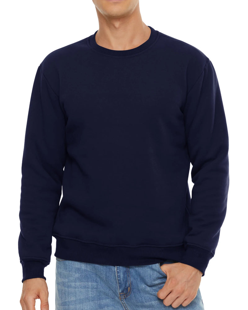 TACVASEN Men's Winter Fleece Pullover Sweatshirt, Long Sleeve Crew Neck, Warm Lambswool Lining, Thick Underwear