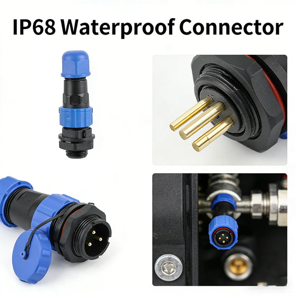 ឧបករណ៍ភ្ជាប់អាកាសចរណ៍ SP13 SP16 SP17 SP20 SP21 ឌុយ និងរន្ធរាងជារង្វង់ការពារទឹកជ្រាប 2–12 ម្ជុល IP68 សម្រាប់ LED ដ្រូន ឧស្សាហកម្ម