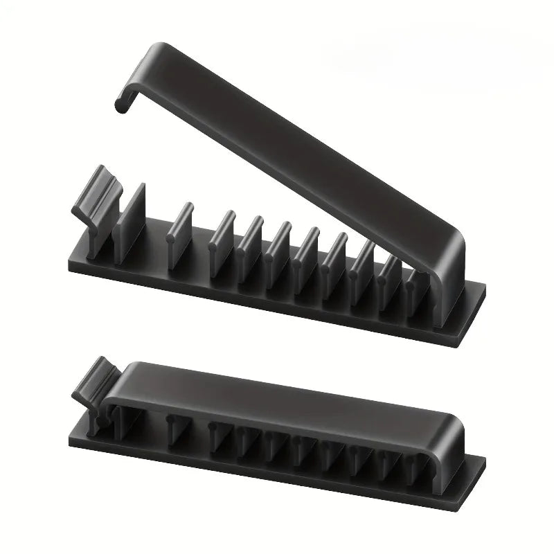 2pcs Cable Management Clips, 10-Slot Self-Adhesive Cable Clips for Home,and Office Supplies,Cord Organizer,Keep the desktop tidy
