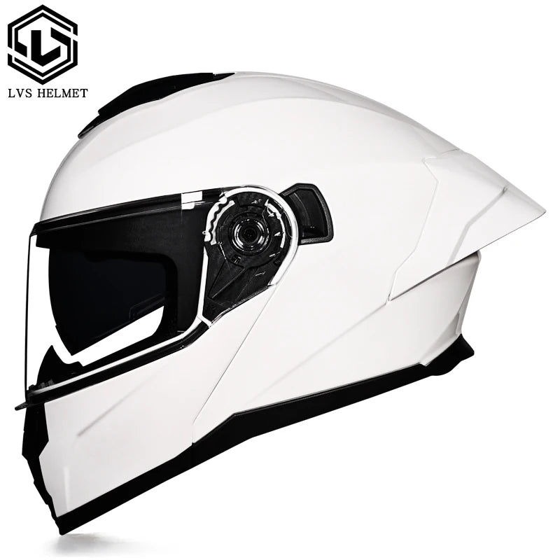 LVS-909S Modular Flip Helmet Double Lens Full Face Motorcycle Helmet DOT Approved Personalized Large Tail Wing