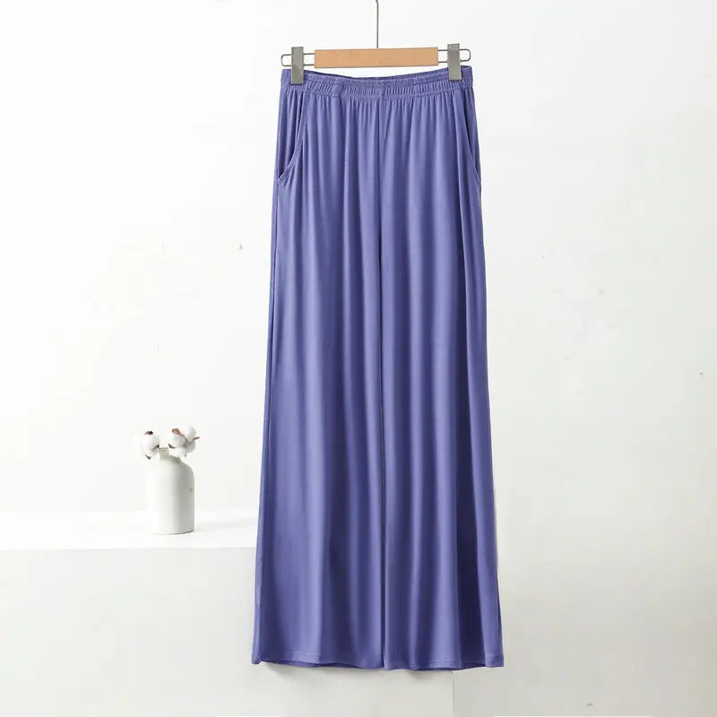 Female Trousers Modal Home Pants Women's Spring Autumn Summer Sleepwear Pantalones Casual Wide Leg Pajamas Pant Plus Size XL-7XL