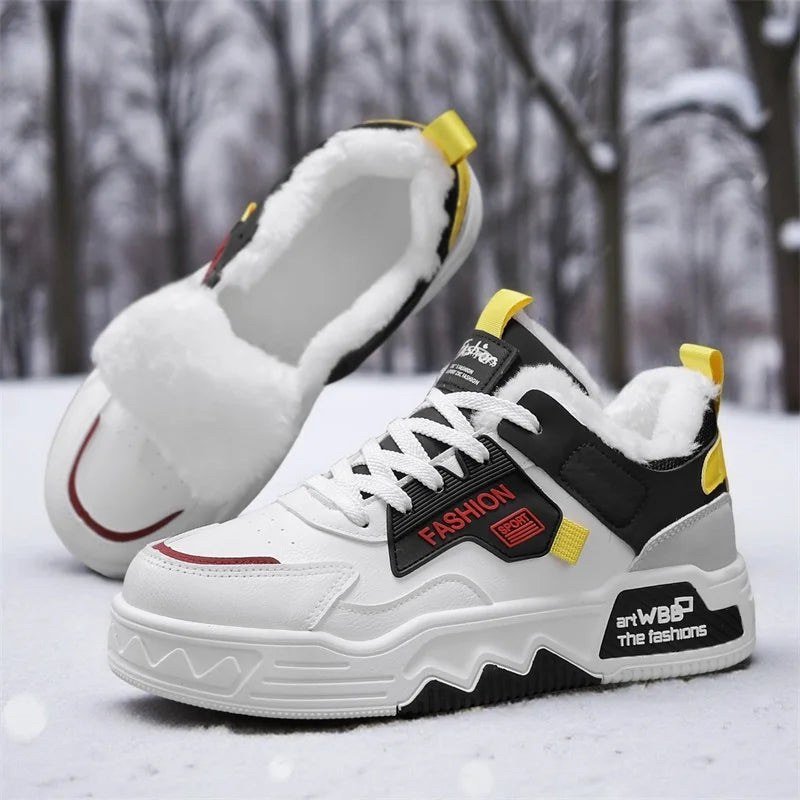 Men's new winter warm plush shoes Korean Joker cotton shoes fashion youth outdoor comfort sports board shoes casual walking shoe