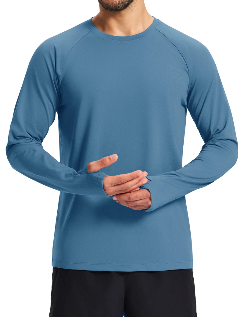 TACVASEN Men's Long Sleeve Shirts Dry Fit Breathable Workout Running Athletic Moisture Wicking Casual Tshirts with Thumb Holes