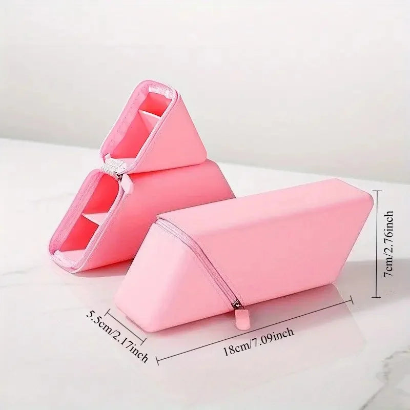 1pc Stylish Silicone Pen Holder, Foldable Large Capacity Expandable Desktop Pencil Case for Office & Study Use.Pencil Case