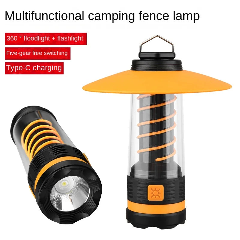 ចង្កៀងបោះតង់ LED ចល័តដែលអាចបន្ថយពន្លឺបាន ធន់នឹងទឹក សាកថ្មដោយ USB ភ្លើងសន្សំសំចៃថាមពលសម្រាប់ឧបករណ៍ក្រៅផ្ទះ សម្ភារៈបោះតង់ថ្មីៗ