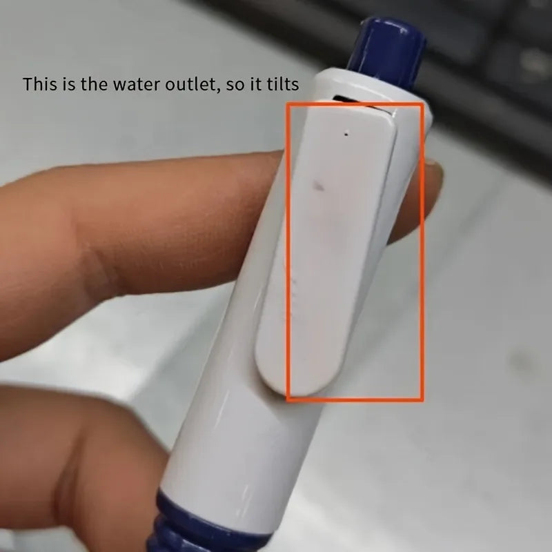 1pc Sleek White & Orange Water Spray Pen - Durable PC Material, Ideal Prank & Relaxation Gift for Students. prank toy